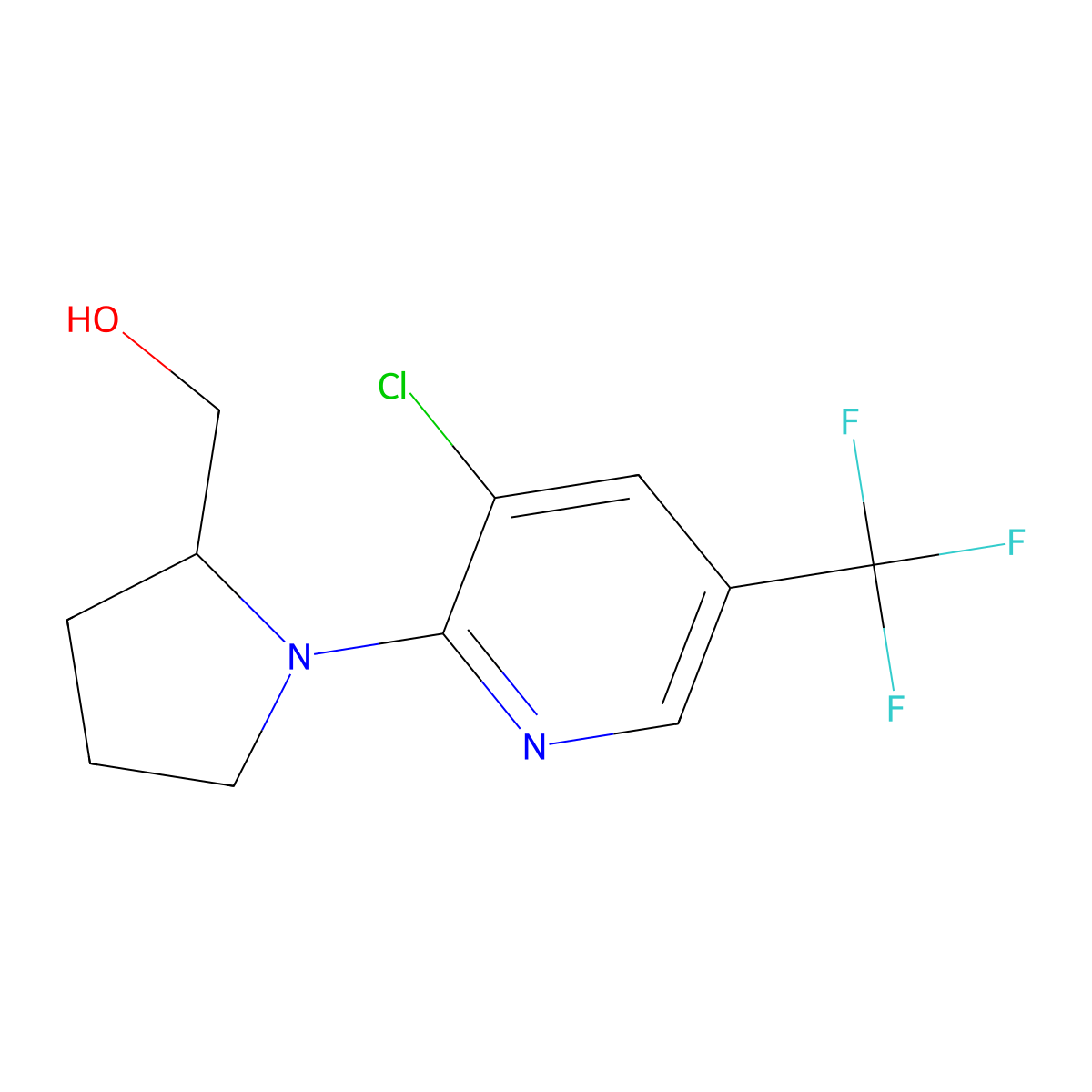 (1-(3-Chloro-5-(trifluoromethyl)pyridin-2-yl)pyrrolidin-2-yl)methanol molecular structure, CAS 1306120-26-2