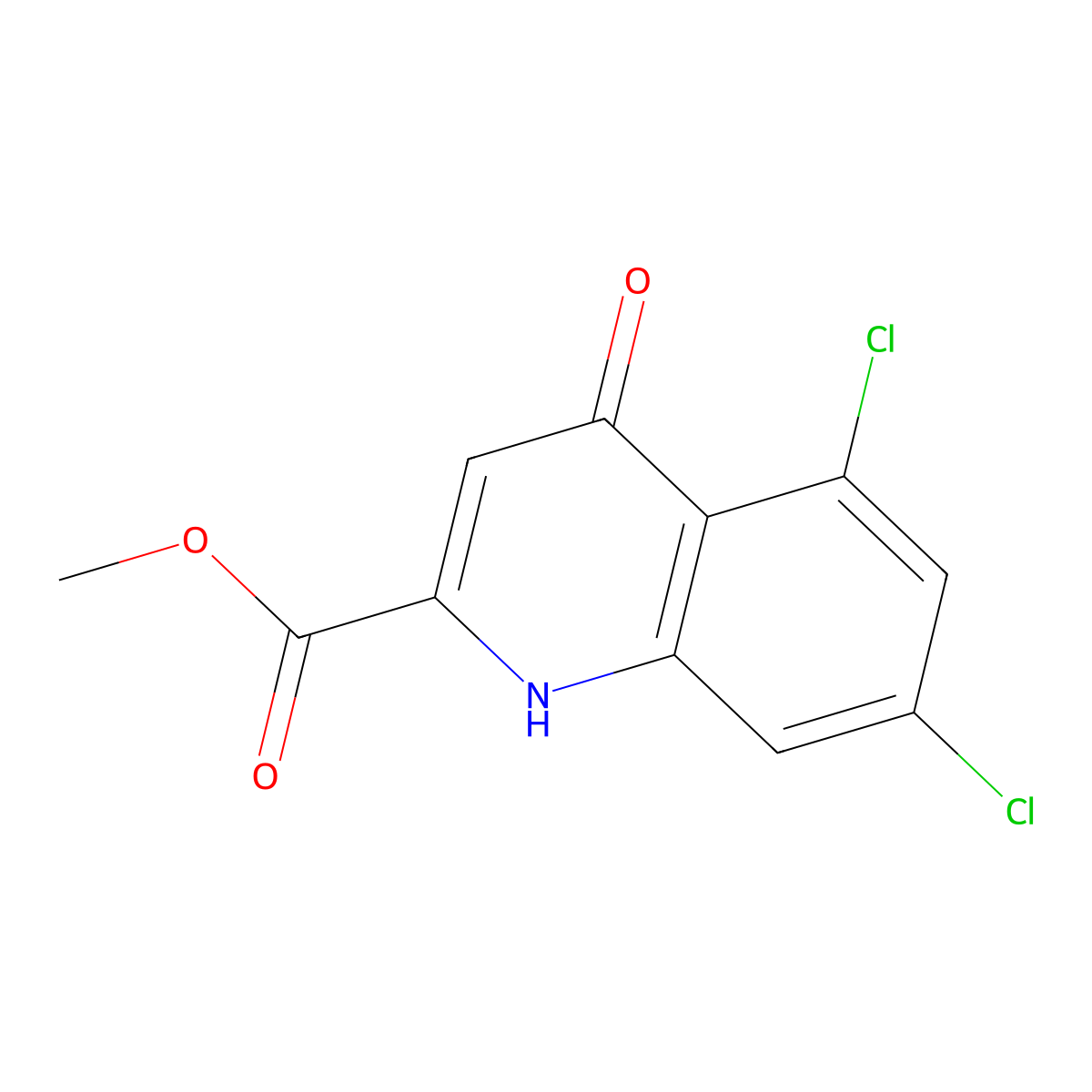 Methyl 5,7-dichloro-4-hydroxyquinoline-2-carboxylate molecular structure, CAS 130613-19-3