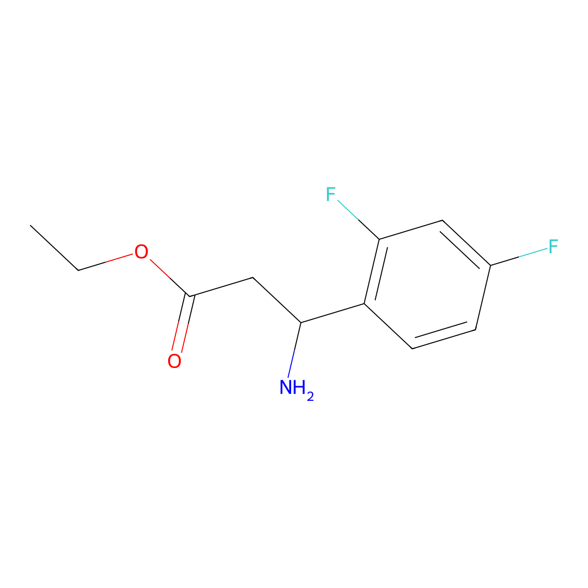 ethyl (3S)-3-amino-3-(2,4-difluorophenyl)propanoate molecular structure, CAS 1306136-71-9