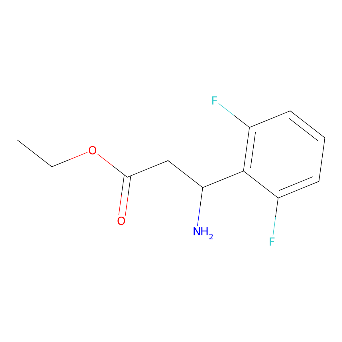 ethyl (3R)-3-amino-3-(2,6-difluorophenyl)propanoate molecular structure, CAS 1306136-75-3