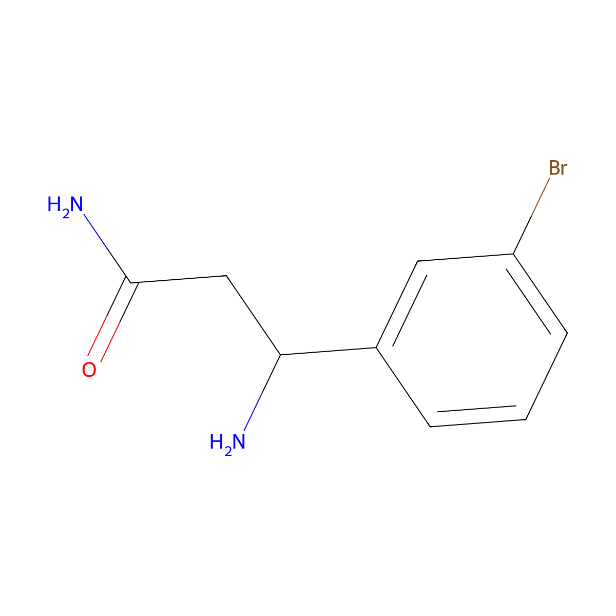 (3S)-3-amino-3-(3-bromophenyl)propanamide molecular structure, CAS 1306136-92-4