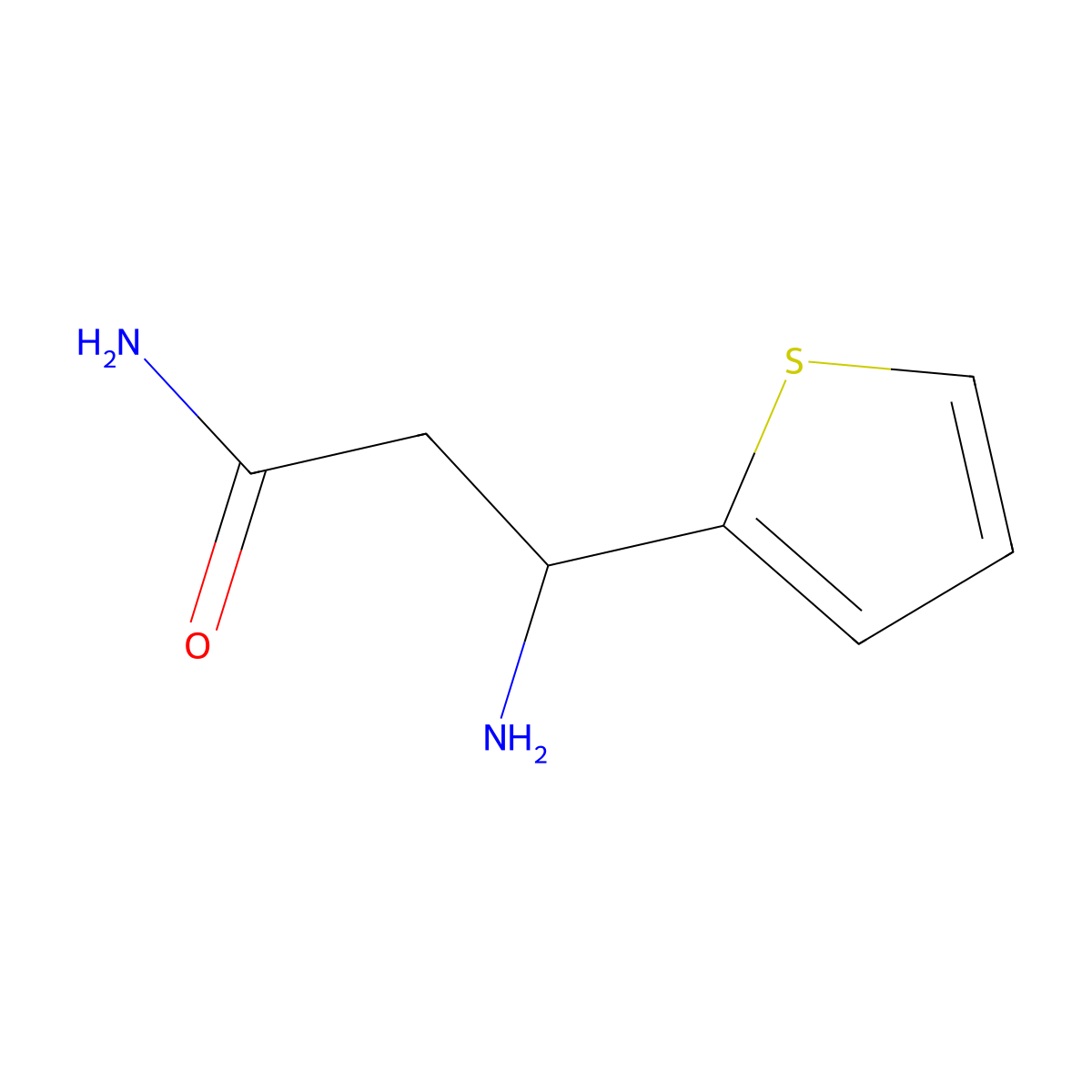 (3S)-3-Amino-3-(thiophen-2-YL)propanamide molecular structure, CAS 1306137-00-7
