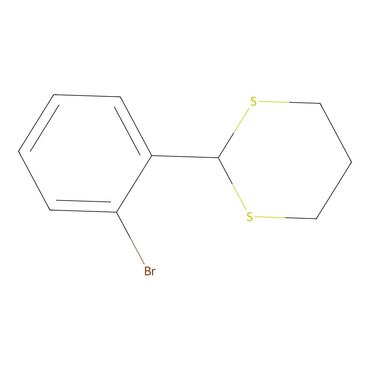 2-(2-Bromophenyl)-1,3-dithiane molecular structure, CAS 130614-23-2