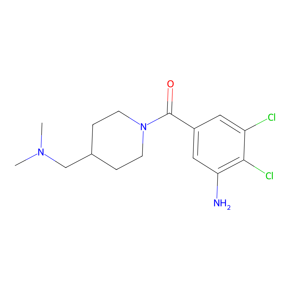 2,3-Dichloro-5-{4-[(dimethylamino)methyl]piperidine-1-carbonyl}aniline molecular structure, CAS 1306147-56-7