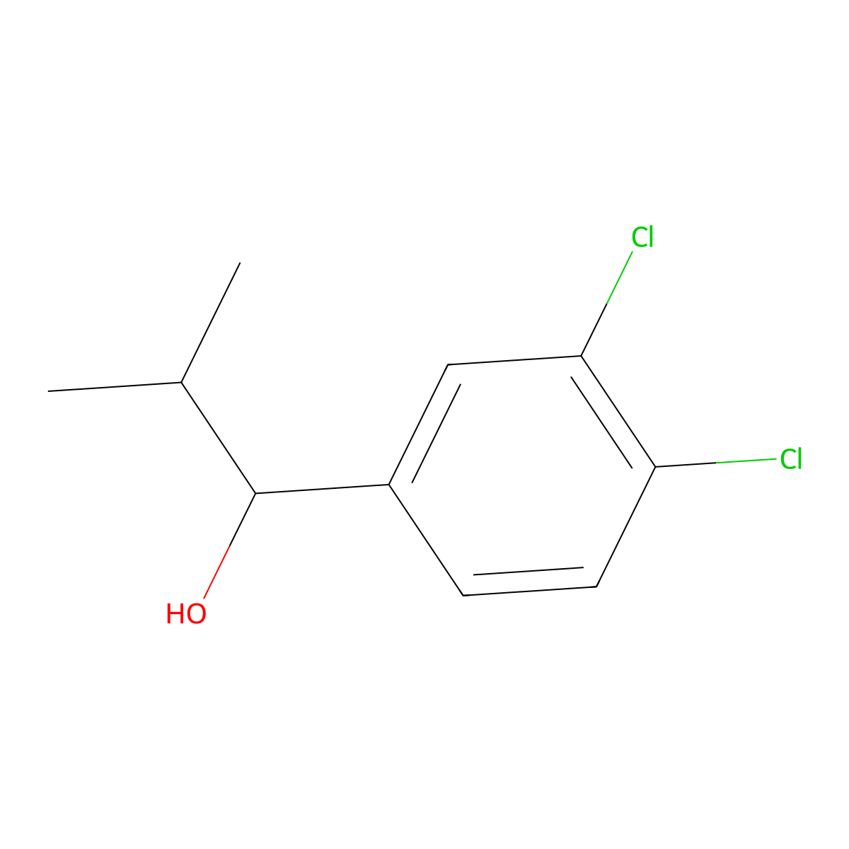 1-(3,4-Dichlorophenyl)-2-methylpropan-1-ol molecular structure, CAS 1306162-53-7