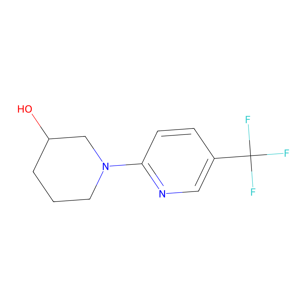 1-(5-(Trifluoromethyl)pyridin-2-yl)piperidin-3-ol molecular structure, CAS 1306164-11-3