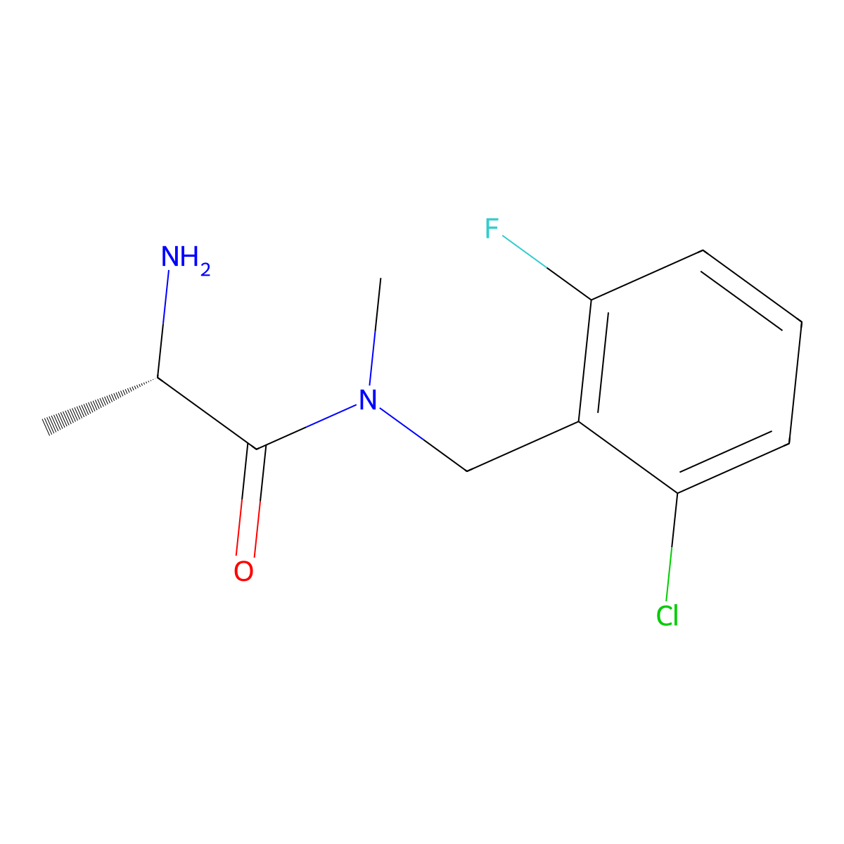 (S)-2-Amino-N-(2-chloro-6-fluoro-benzyl)-N-methyl-propionamide molecular structure, CAS 1306164-32-8