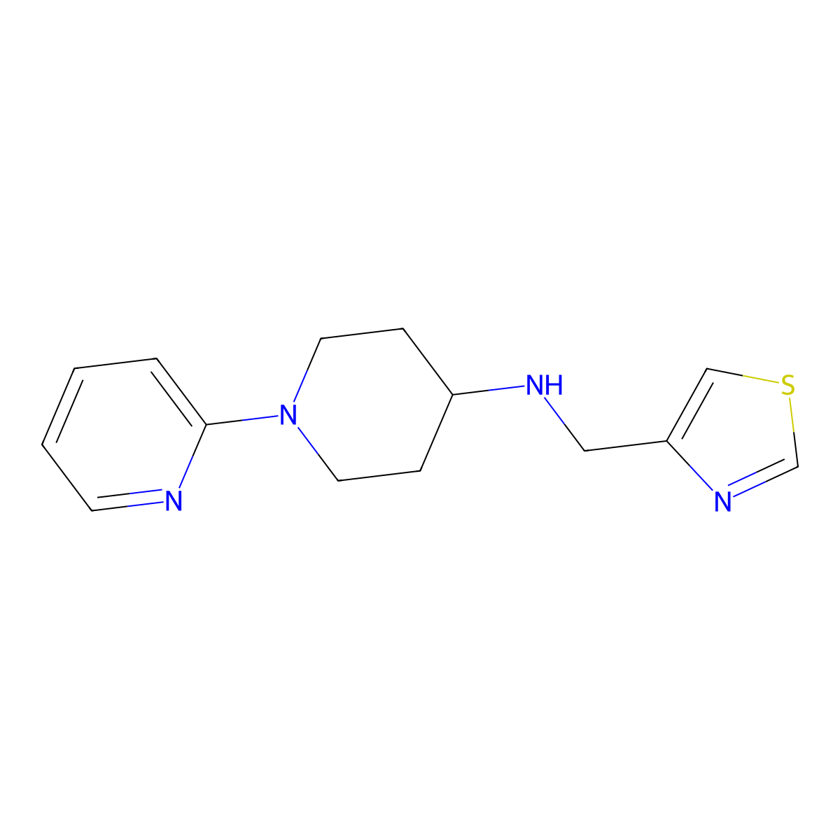 1-(pyridin-2-yl)-N-(1,3-thiazol-4-ylmethyl)piperidin-4-amine molecular structure, CAS 1306169-49-2