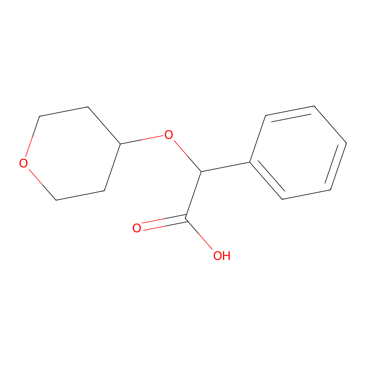 2-(Oxan-4-yloxy)-2-phenylacetic acid molecular structure, CAS 1306175-72-3