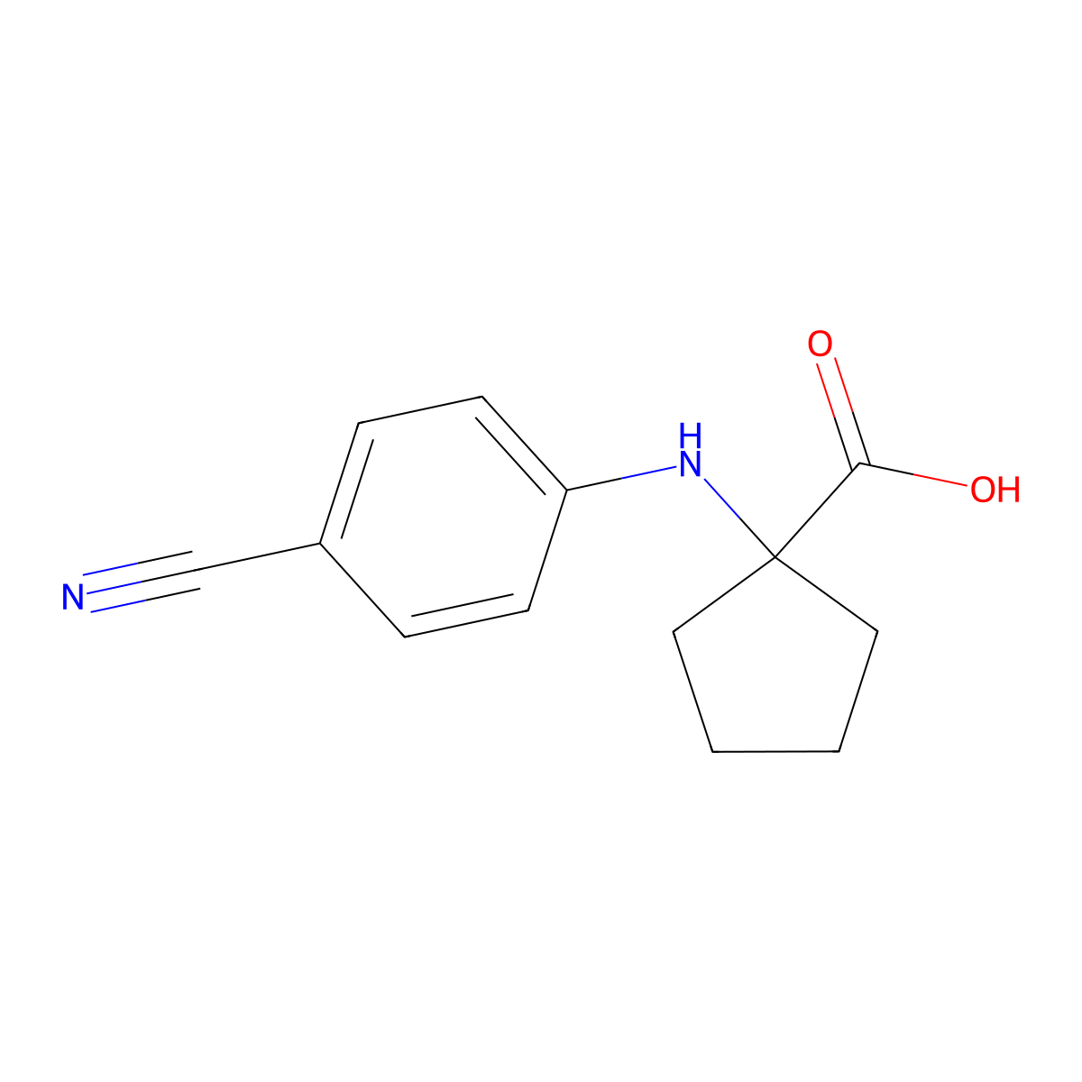 1-((4-Cyanophenyl)amino)cyclopentanecarboxylic acid molecular structure, CAS 1306177-18-3