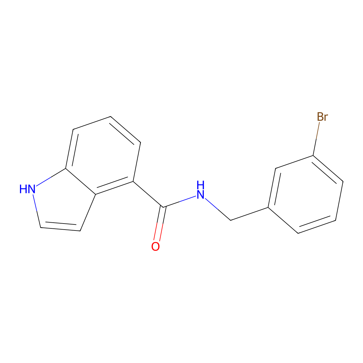 N-(3-bromobenzyl)-1H-indole-4-carboxamide molecular structure, CAS 1306186-59-3
