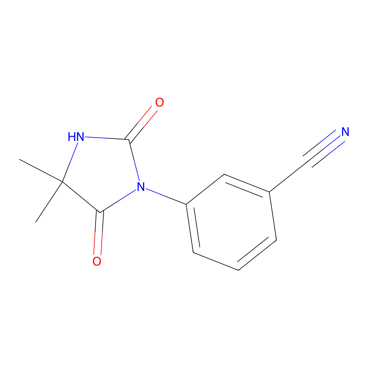 3-(4,4-Dimethyl-2,5-dioxoimidazolidin-1-yl)benzonitrile molecular structure, CAS 1306198-75-3