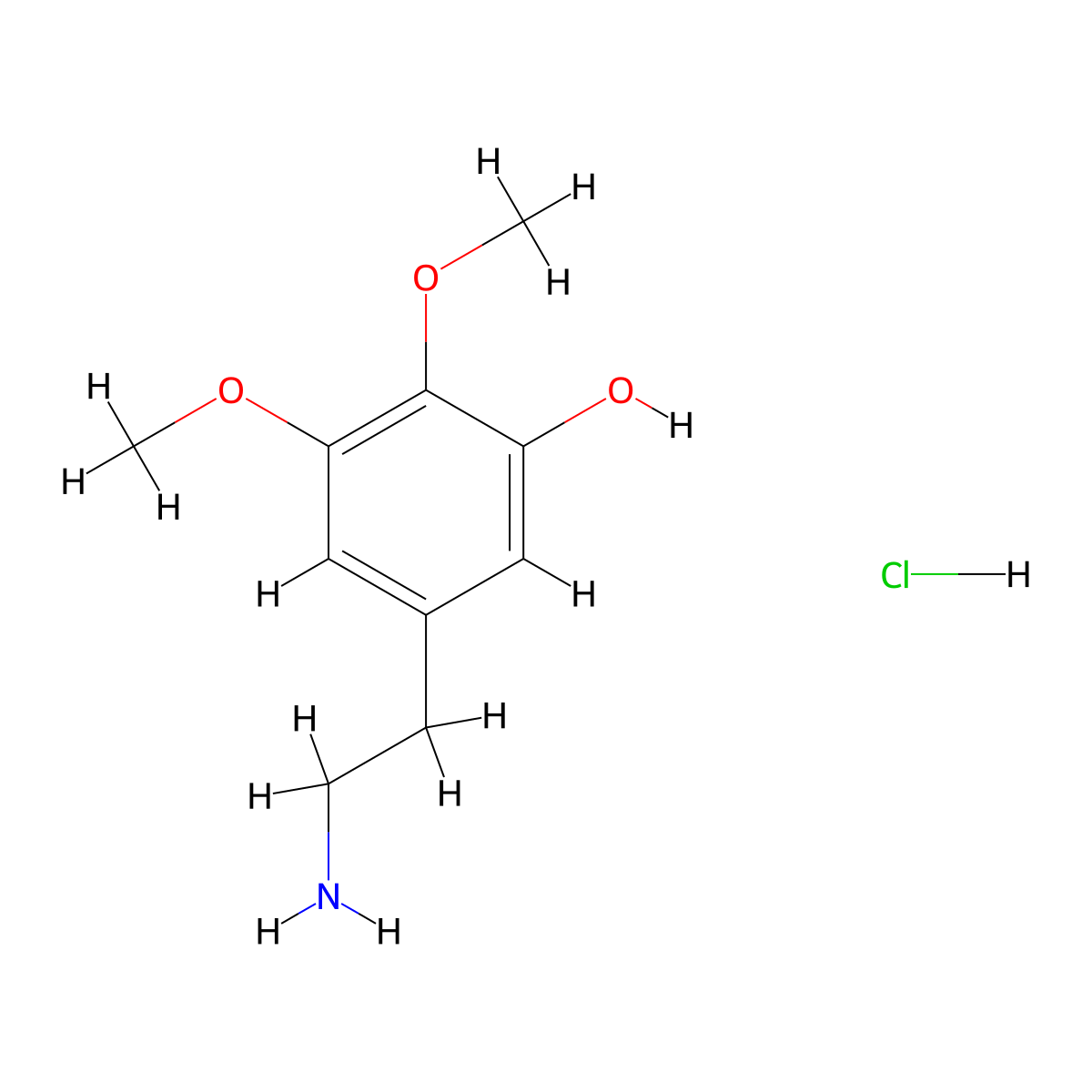 5-(2-Aminoethyl)-2,3-dimethoxyphenol hydrochloride molecular structure, CAS 13062-71-0