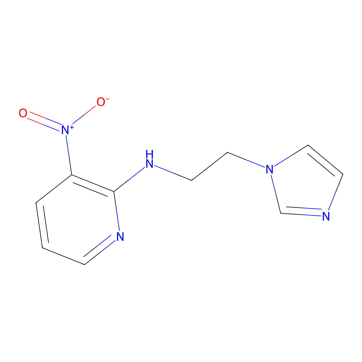 N-[2-(1H-Imidazol-1-yl)ethyl]-3-nitropyridin-2-amine molecular structure, CAS 1306202-17-4