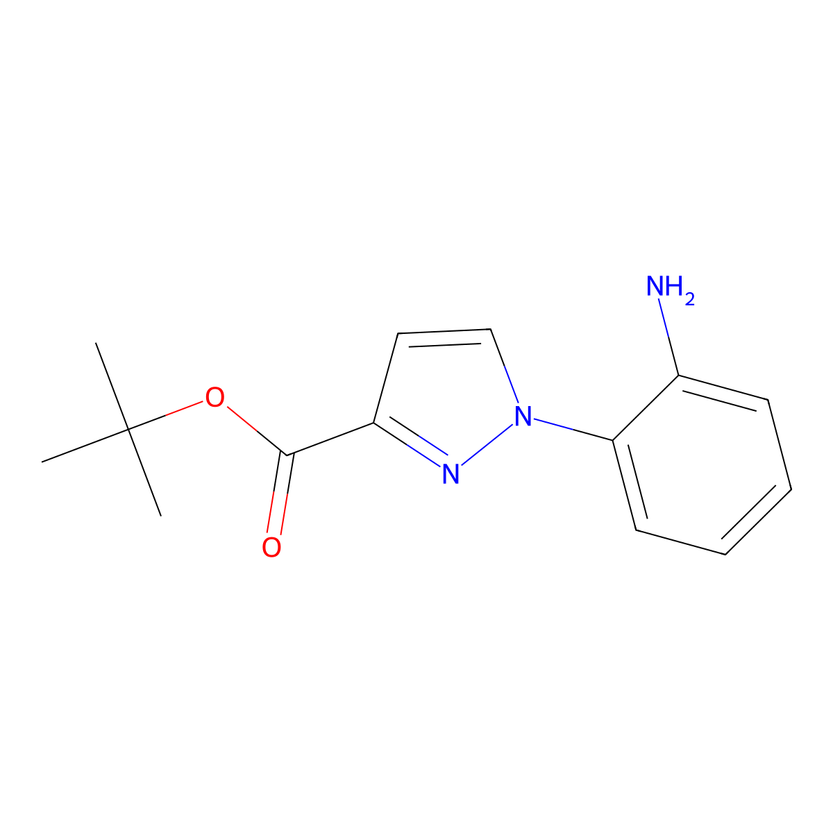 tert-butyl 1-(2-aminophenyl)-1H-pyrazole-3-carboxylate molecular structure, CAS 1306207-48-6