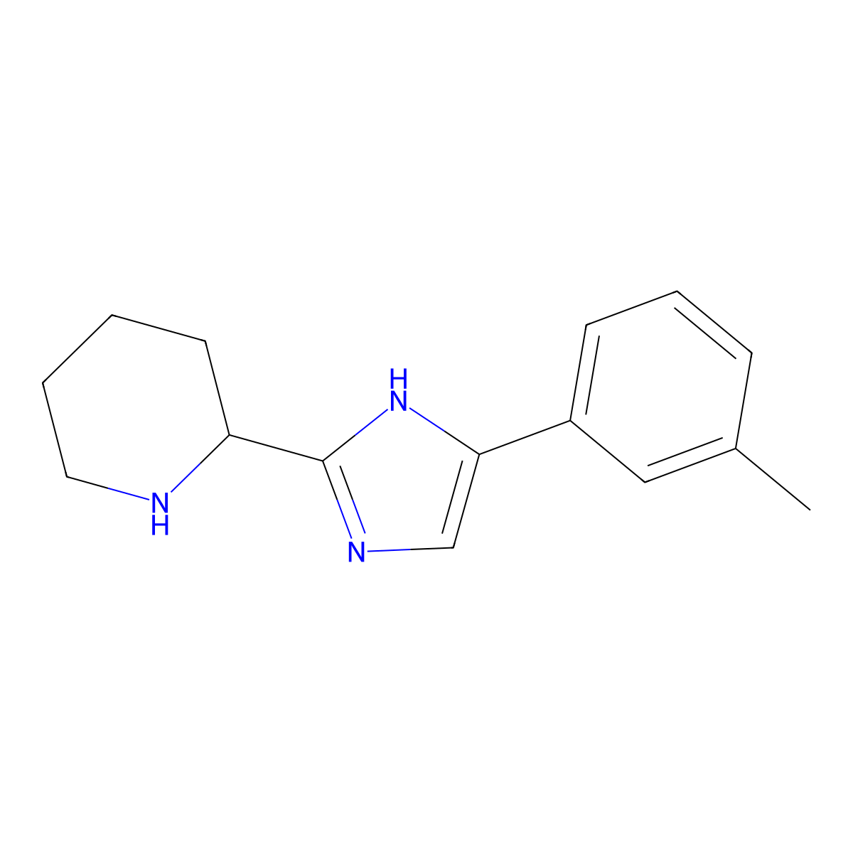 2-[5-(3-methylphenyl)-1H-imidazol-2-yl]piperidine molecular structure, CAS 1306207-78-2