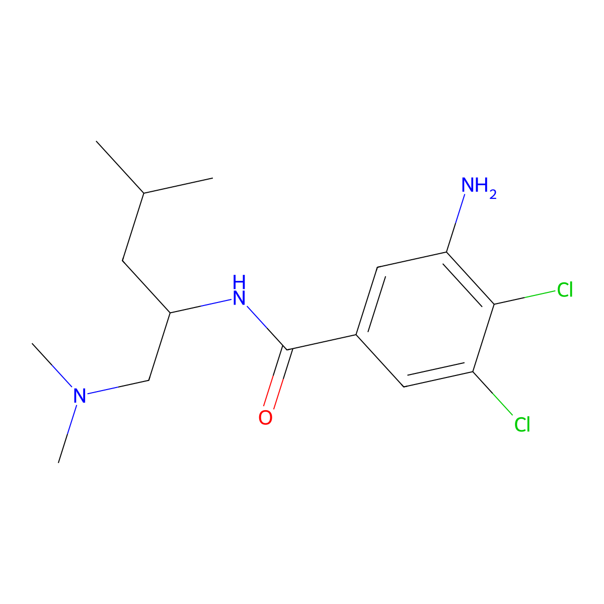 3-amino-4,5-dichloro-N-[1-(dimethylamino)-4-methylpentan-2-yl]benzamide molecular structure, CAS 1306214-47-0