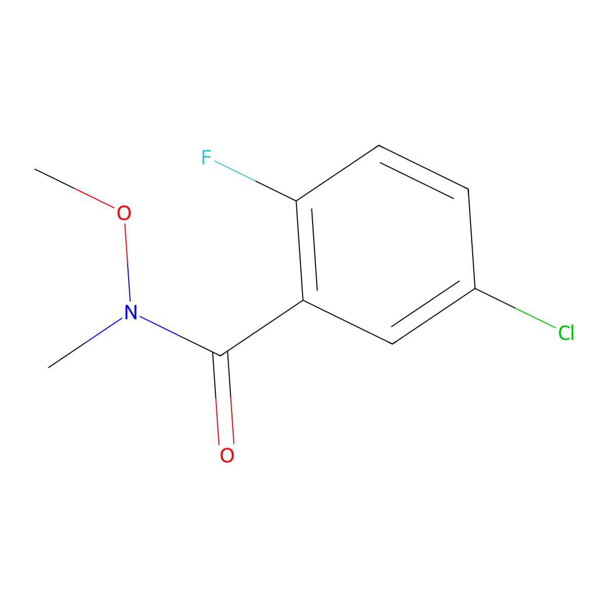 5-chloro-2-fluoro-N-methoxy-N-methylbenzamide molecular structure, CAS 1306216-59-0