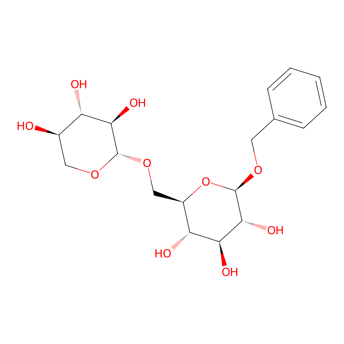 Benzyl beta-primeveroside molecular structure, CAS 130622-31-0