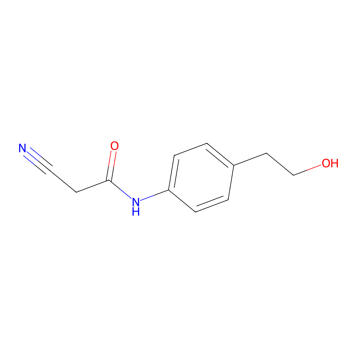 2-cyano-N-[4-(2-hydroxyethyl)phenyl]acetamide molecular structure, CAS 1306222-93-4