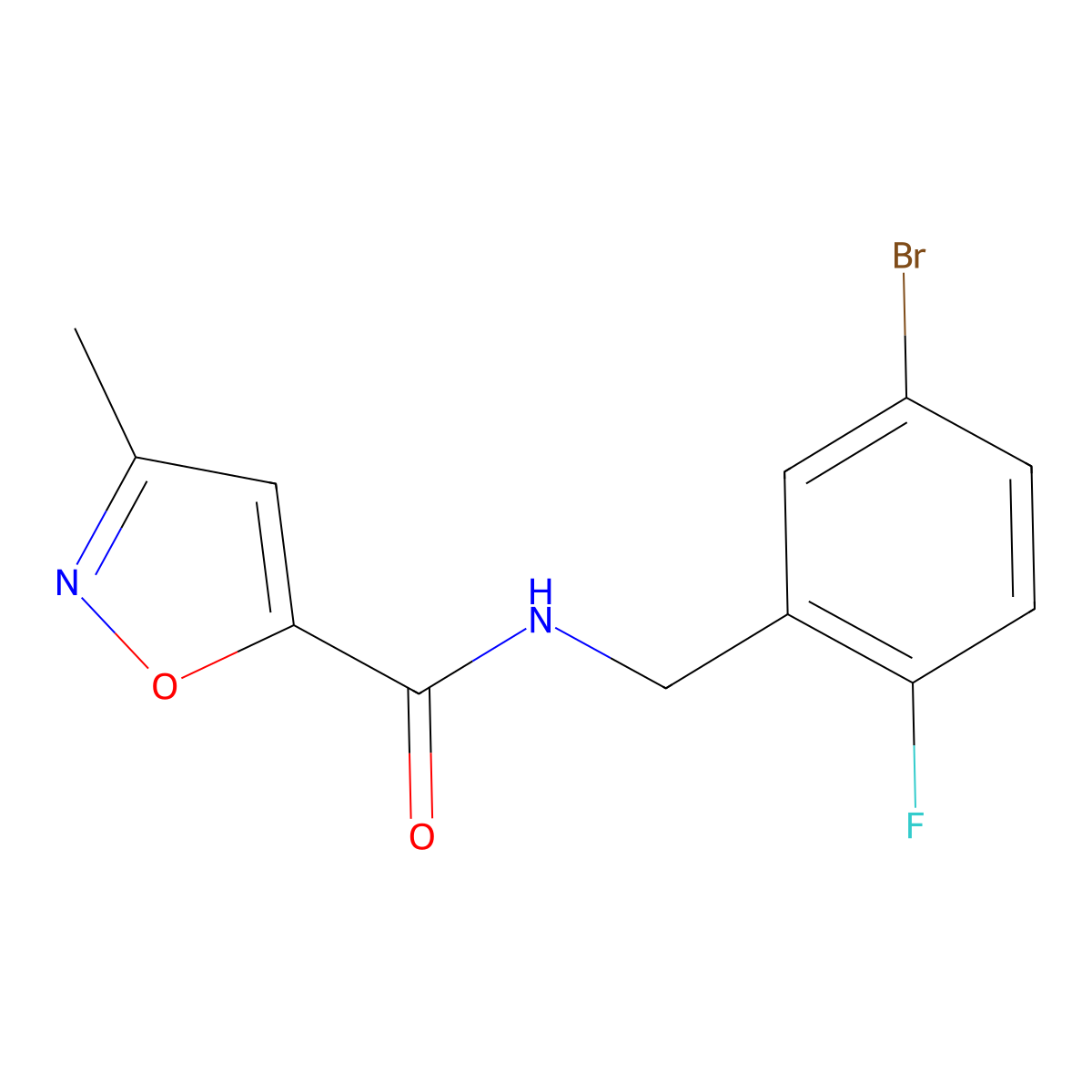 n-(5-Bromo-2-fluorobenzyl)-3-methylisoxazole-5-carboxamide molecular structure, CAS 1306228-97-6