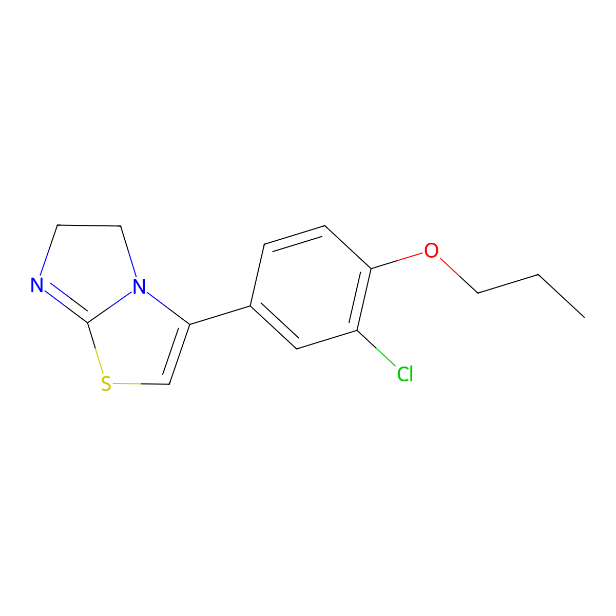 3-(3-Chloro-4-propoxyphenyl)-5,6-dihydroimidazo[2,1-b][1,3]thiazole molecular structure, CAS 130623-58-4