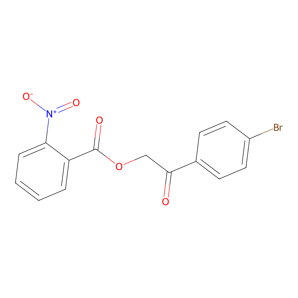2-(4-Bromophenyl)-2-oxoethyl 2-nitrobenzoate molecular structure, CAS 130627-06-4