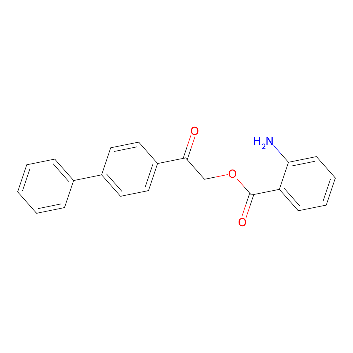2-Amino-benzoic acid 2-biphenyl-4-yl-2-oxo-ethyl ester molecular structure, CAS 130627-14-4