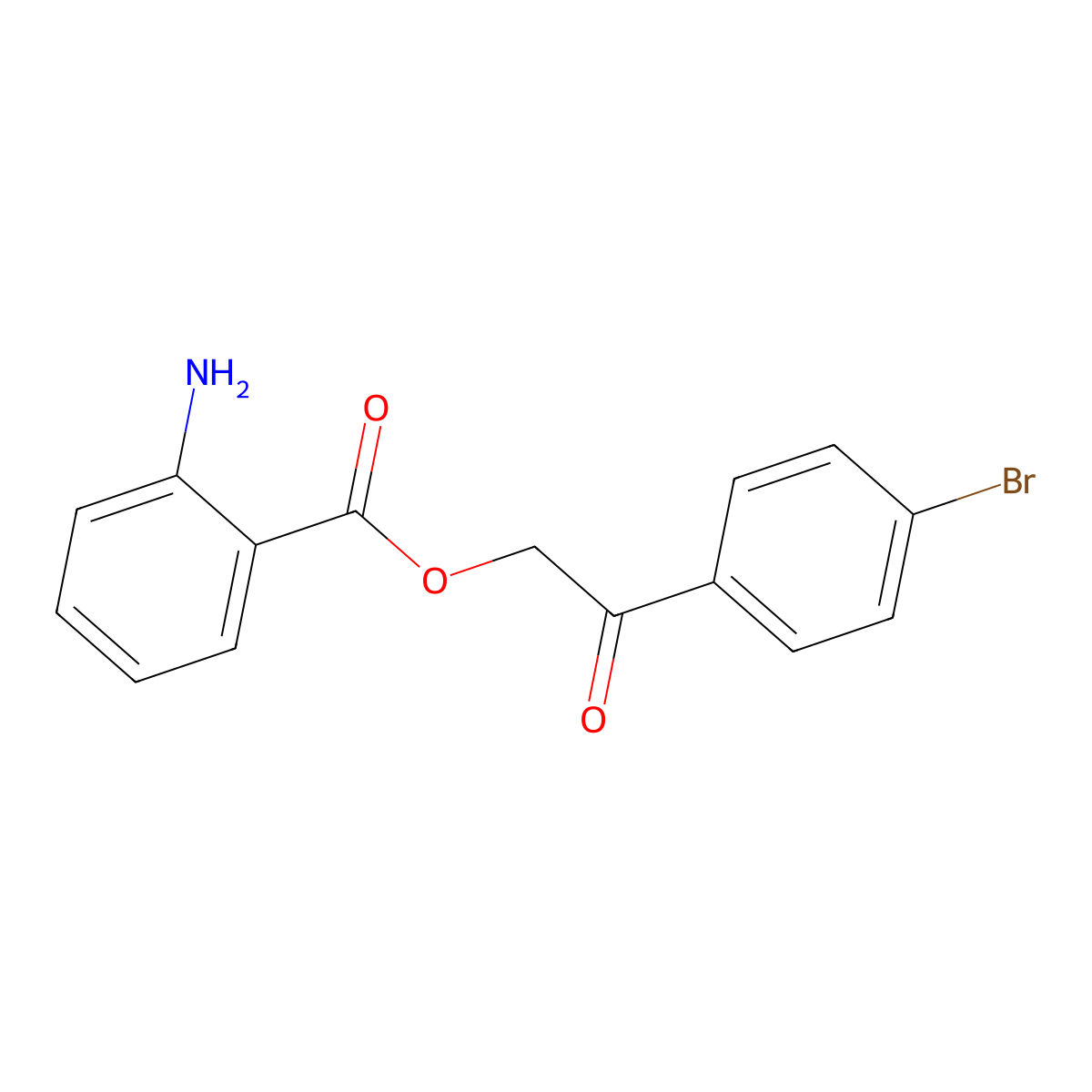 2-(4-Bromophenyl)-2-oxoethyl 2-aminobenzoate molecular structure, CAS 130627-15-5