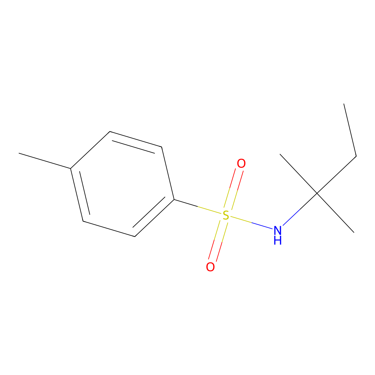 4-methyl-N-(2-methylbutan-2-yl)benzenesulfonamide molecular structure, CAS 130628-21-6