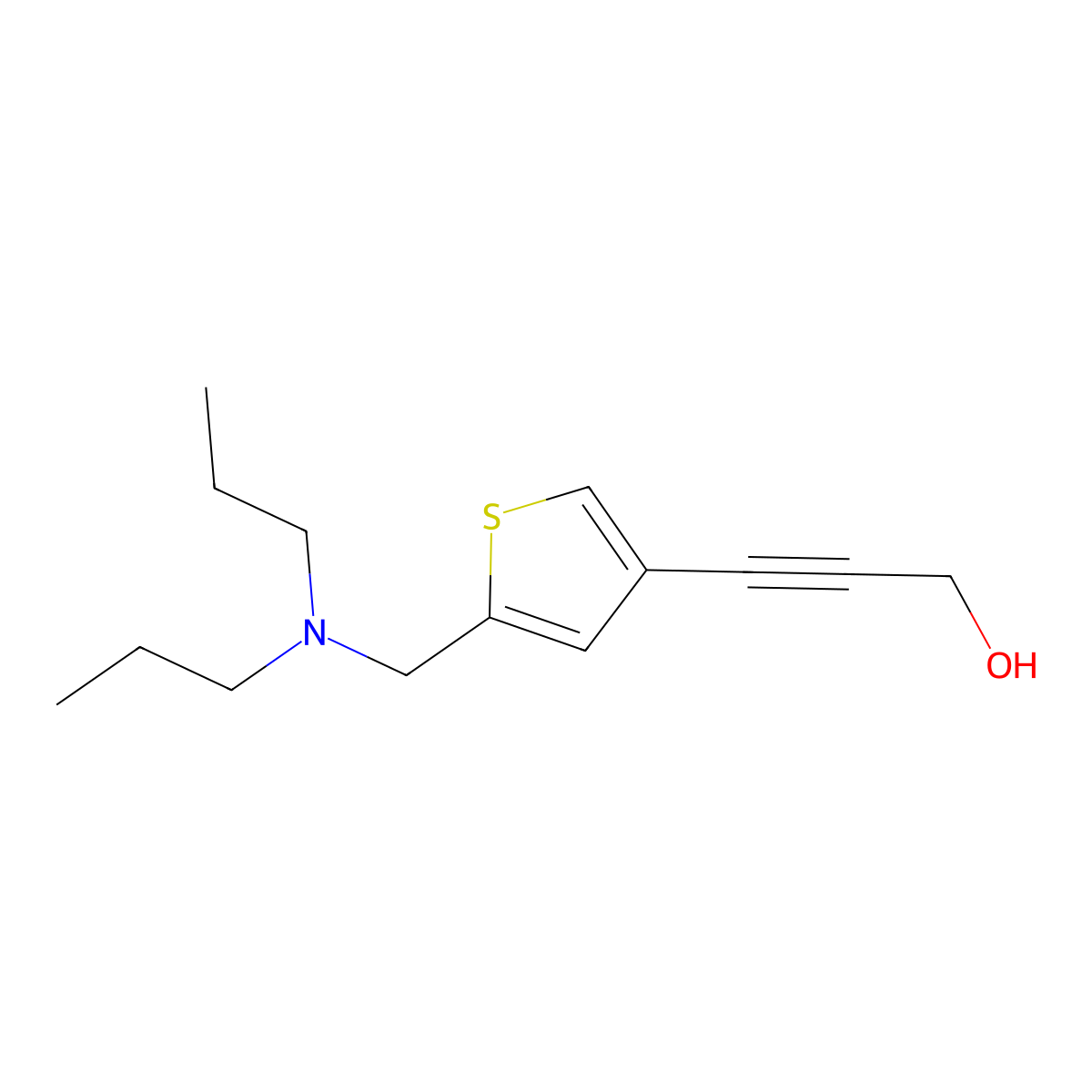 3-(5-((Dipropylamino)methyl)thiophen-3-yl)prop-2-yn-1-ol molecular structure, CAS 1306281-99-1