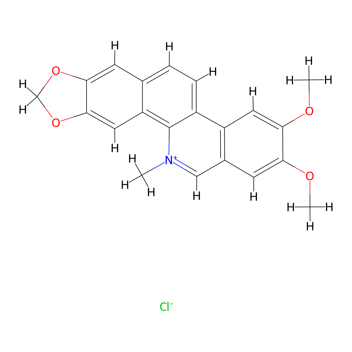 Nitidine, chloride molecular structure, CAS 13063-04-2