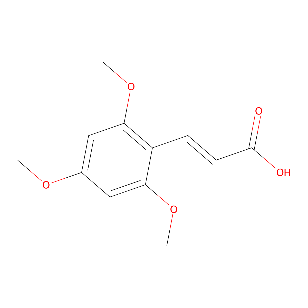 2,4,6-Trimethoxycinnamic acid molecular structure, CAS 13063-09-7