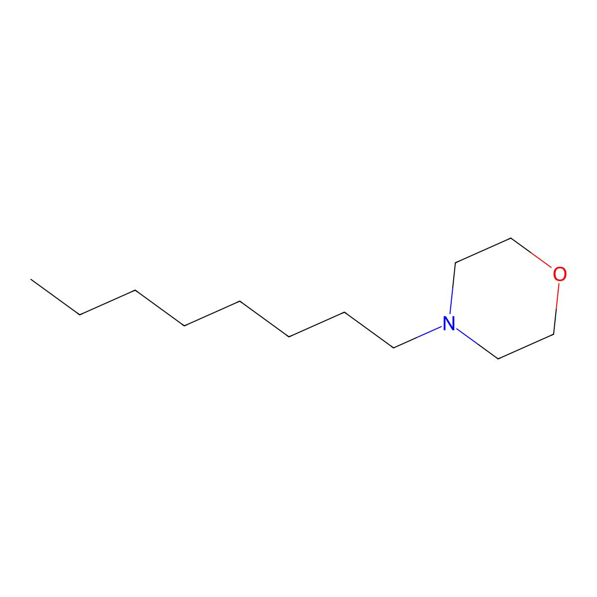 4-Octylmorpholine molecular structure, CAS 13063-60-0