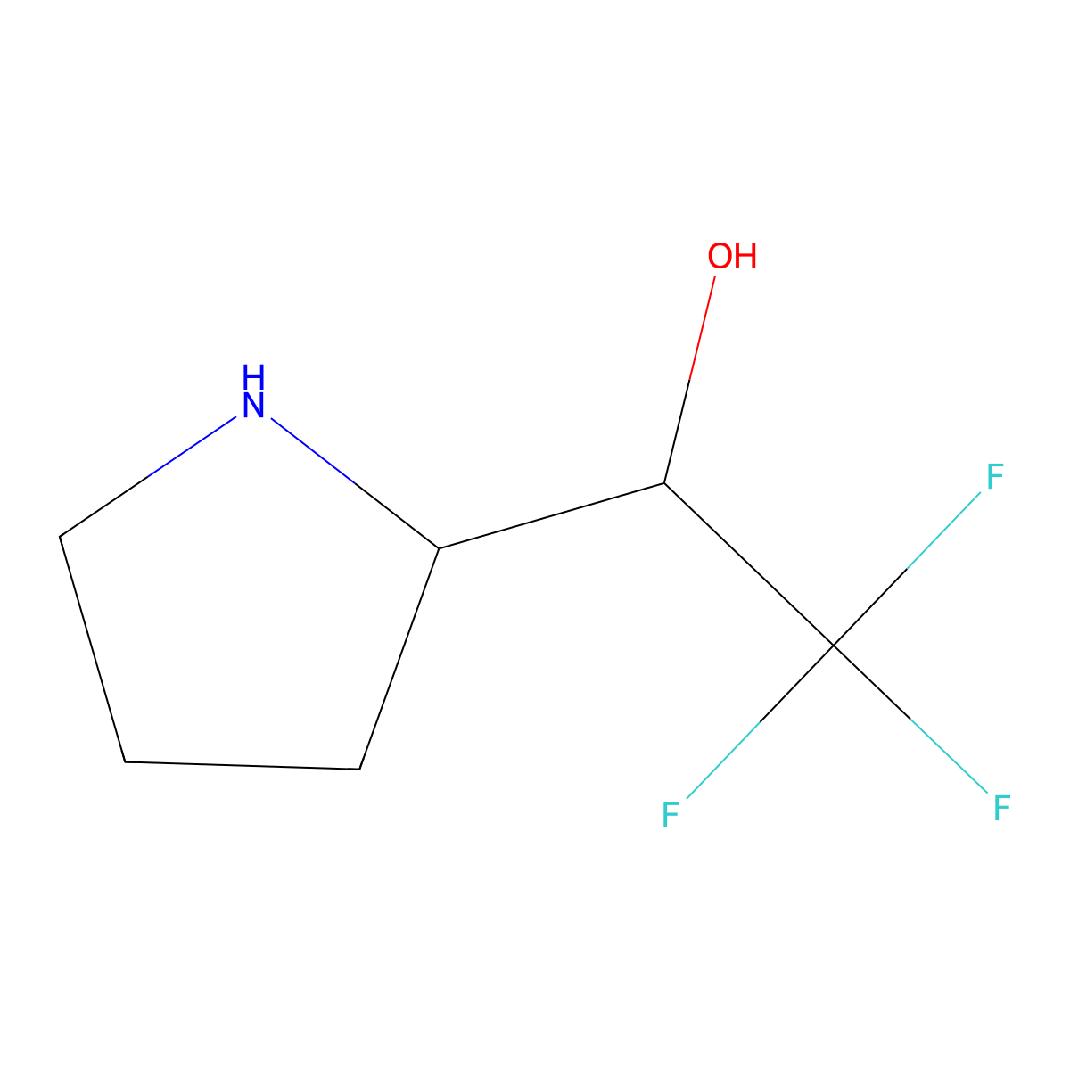 2,2,2-Trifluoro-1-pyrrolidin-2-ylethanol molecular structure, CAS 1306310-33-7