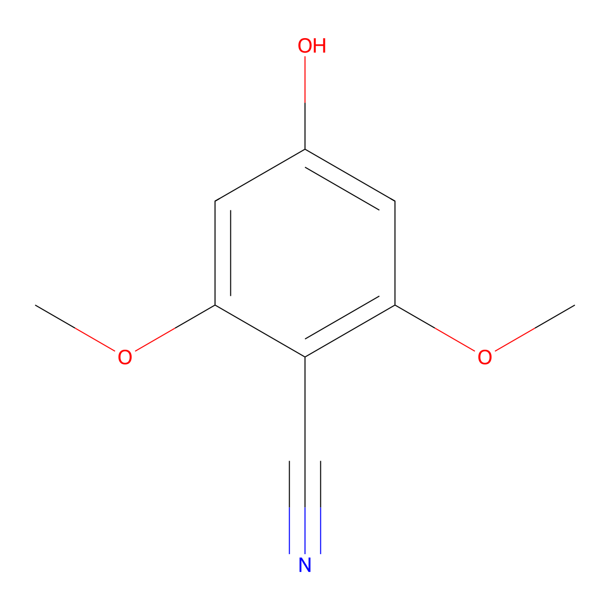 4-Hydroxy-2,6-dimethoxybenzonitrile molecular structure, CAS 130632-97-2