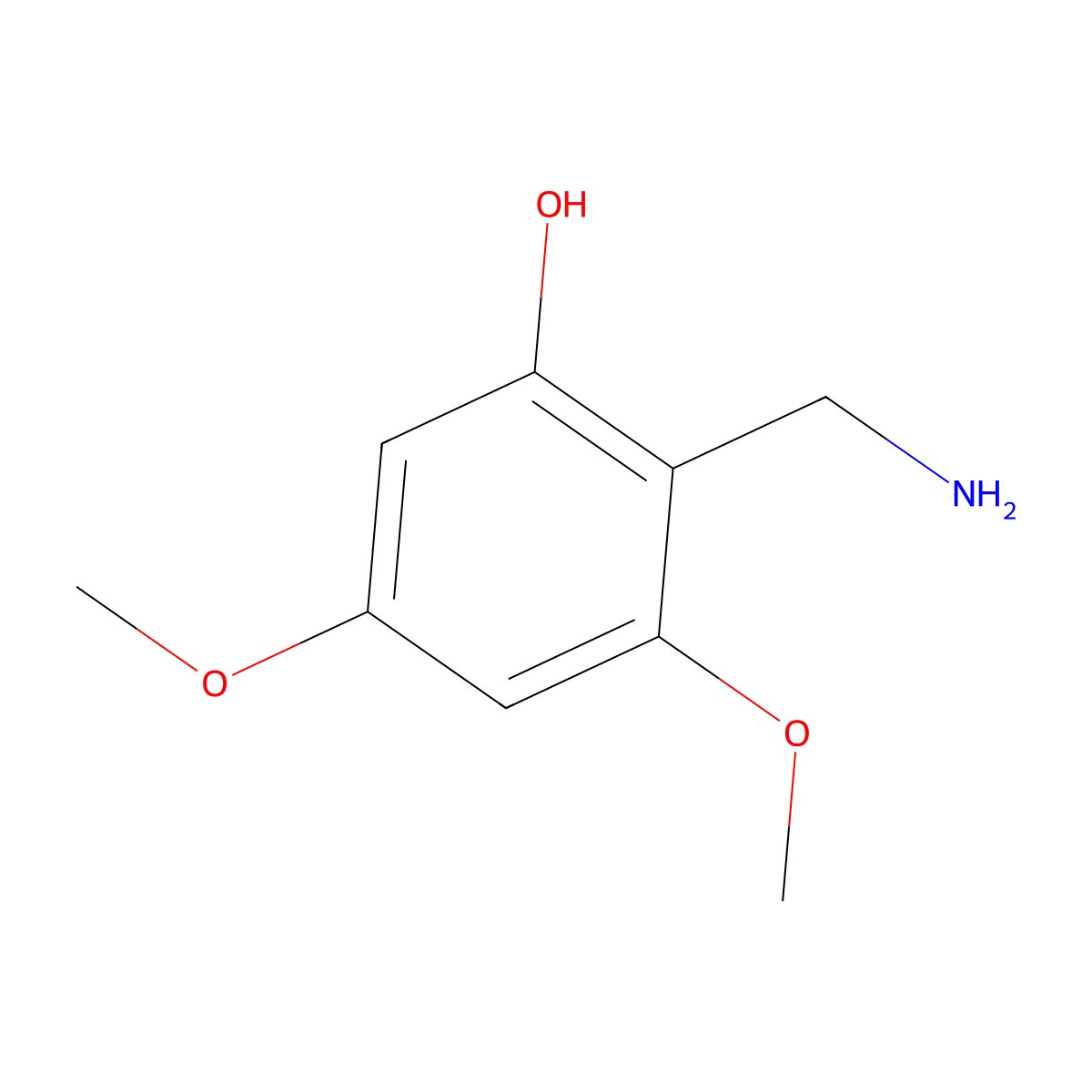 2-(Aminomethyl)-3,5-dimethoxyphenol molecular structure, CAS 130632-99-4