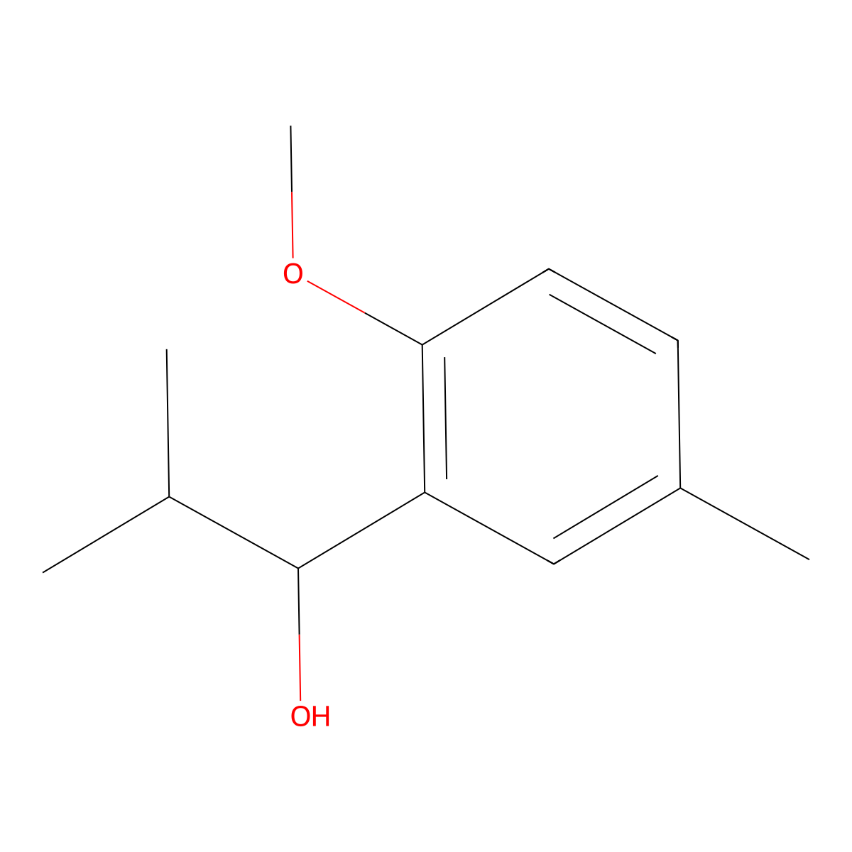 1-(2-Methoxy-5-methyl-phenyl)-2-methyl-1-propanol molecular structure, CAS 130633-08-8