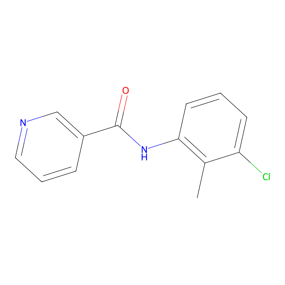 3-Pyridinecarboxamide, N-(3-chloro-2-methylphenyl)- molecular structure, CAS 130633-67-9
