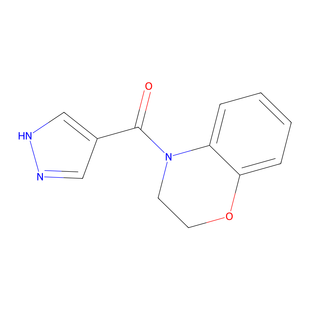 4-(1H-Pyrazole-4-carbonyl)-3,4-dihydro-2H-1,4-benzoxazine molecular structure, CAS 1306392-20-0