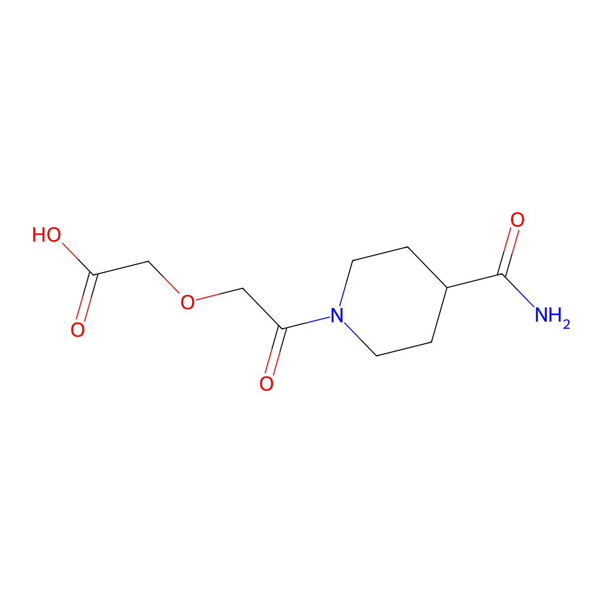 [2-(4-Carbamoylpiperidin-1-yl)-2-oxoethoxy]acetic acid molecular structure, CAS 1306394-32-0