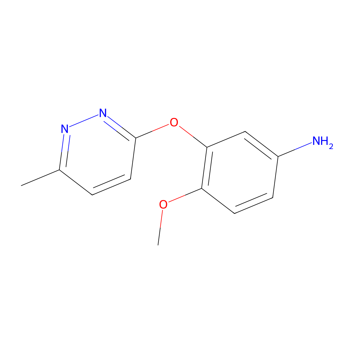 4-Methoxy-3-[(6-methylpyridazin-3-yl)oxy]aniline molecular structure, CAS 1306395-61-8