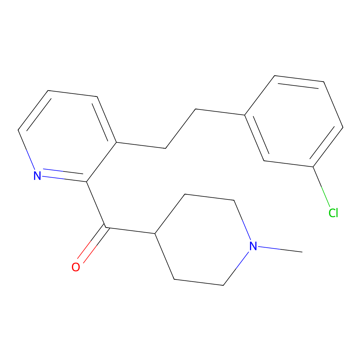 Loratadine ketone molecular structure, CAS 130642-50-1