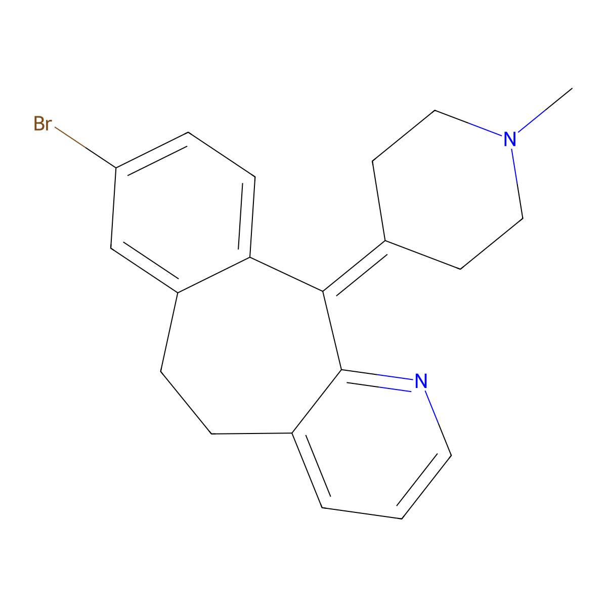 8-Deschloro-8-bromo-N-methyl Desloratadine molecular structure, CAS 130642-57-8