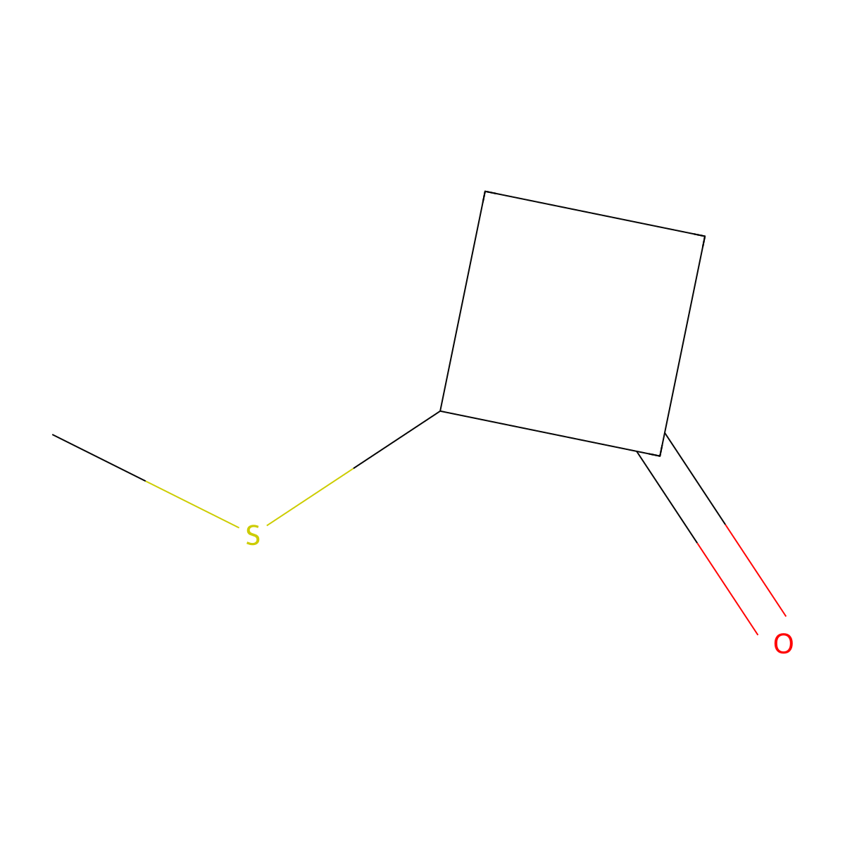 2-(Methylsulfanyl)cyclobutan-1-one molecular structure, CAS 130647-49-3