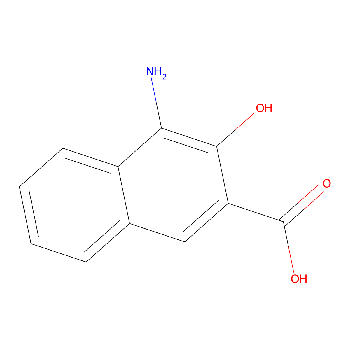 4-Amino-3-hydroxy-2-naphthoic acid molecular structure, CAS 13065-86-6