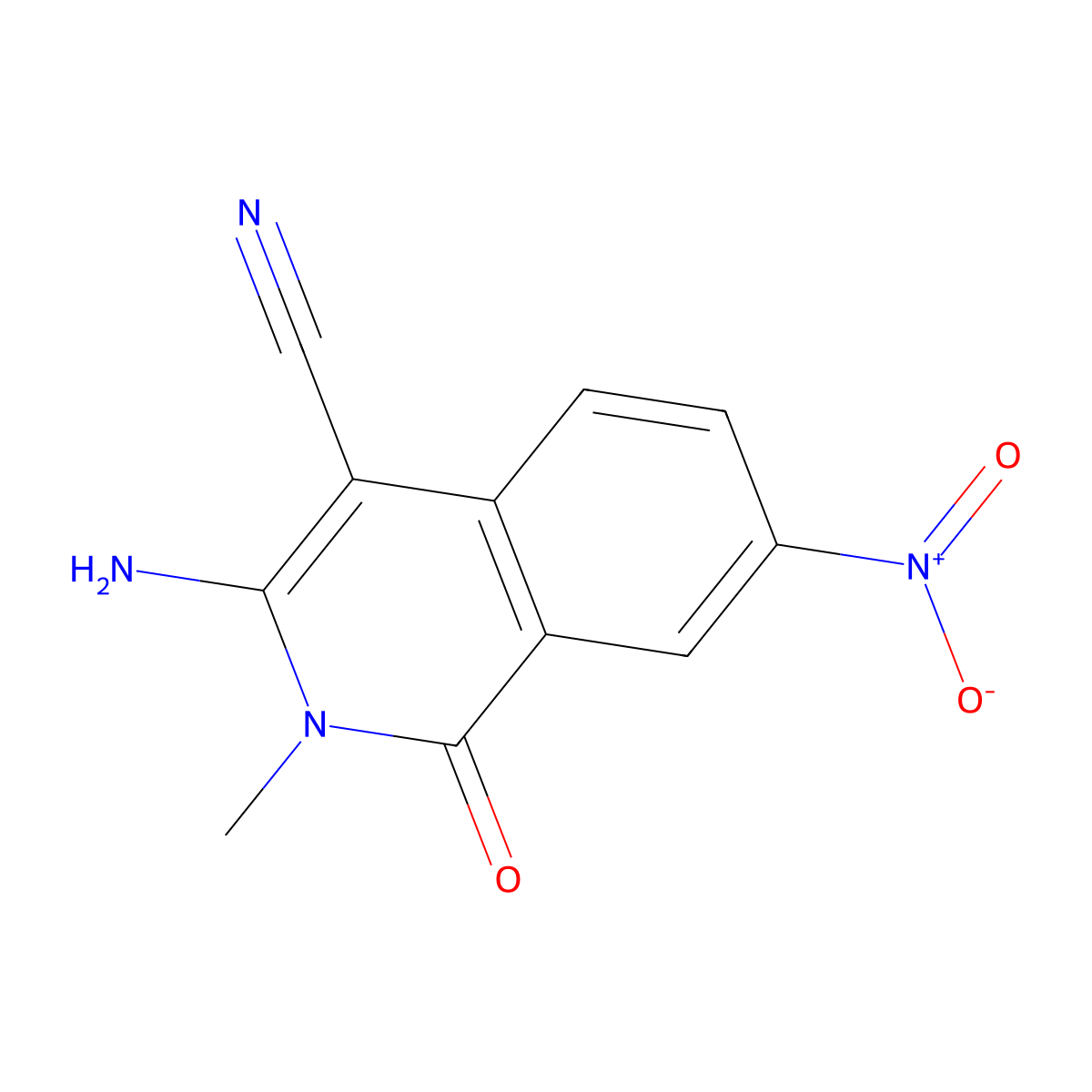 3-Amino-4-cyano-2-methyl-7-nitro-1(2H)-isoquinolinone molecular structure, CAS 130651-64-8