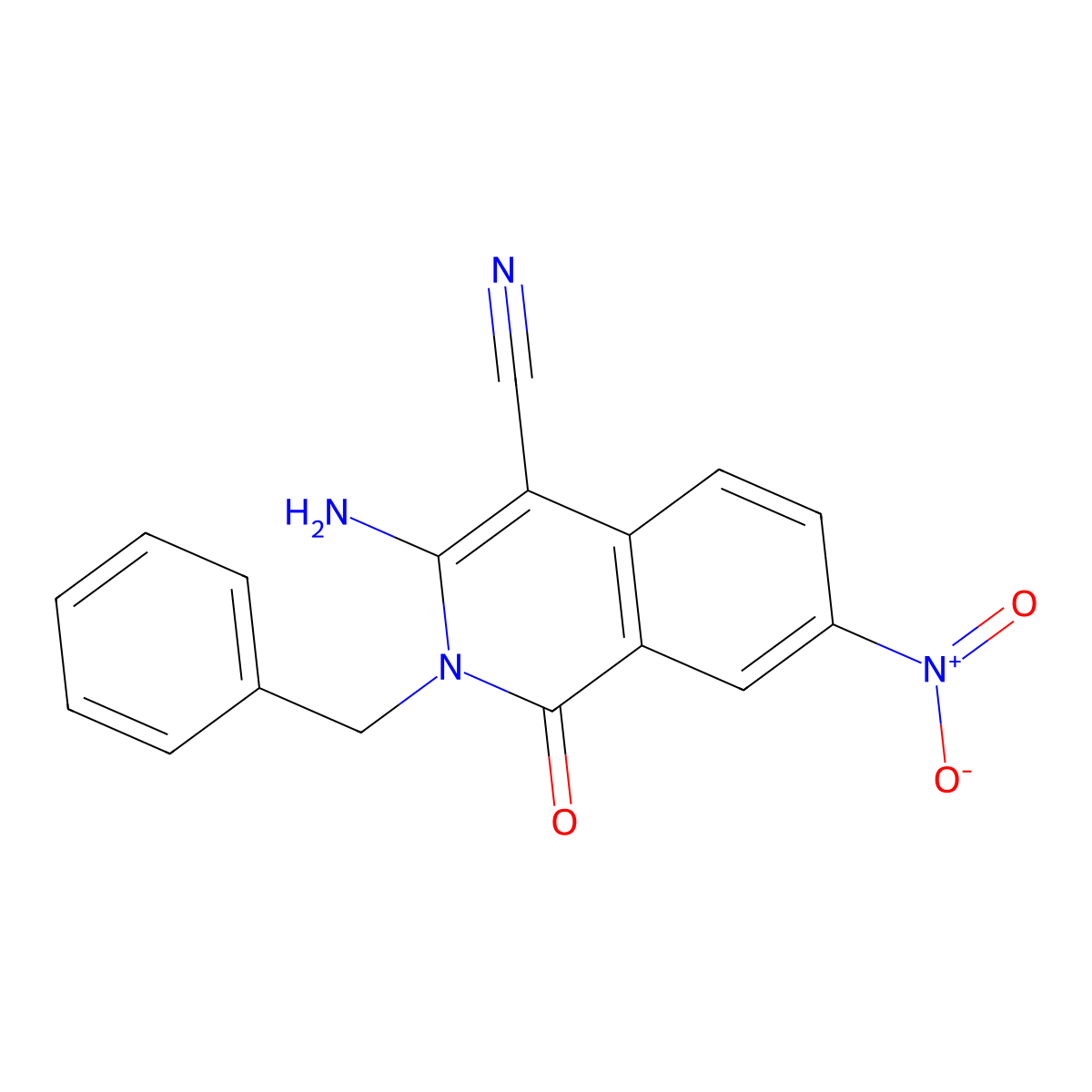 3-Amino-2-benzyl-4-cyano-7-nitro-1(2H)-isoquinolinone molecular structure, CAS 130651-66-0
