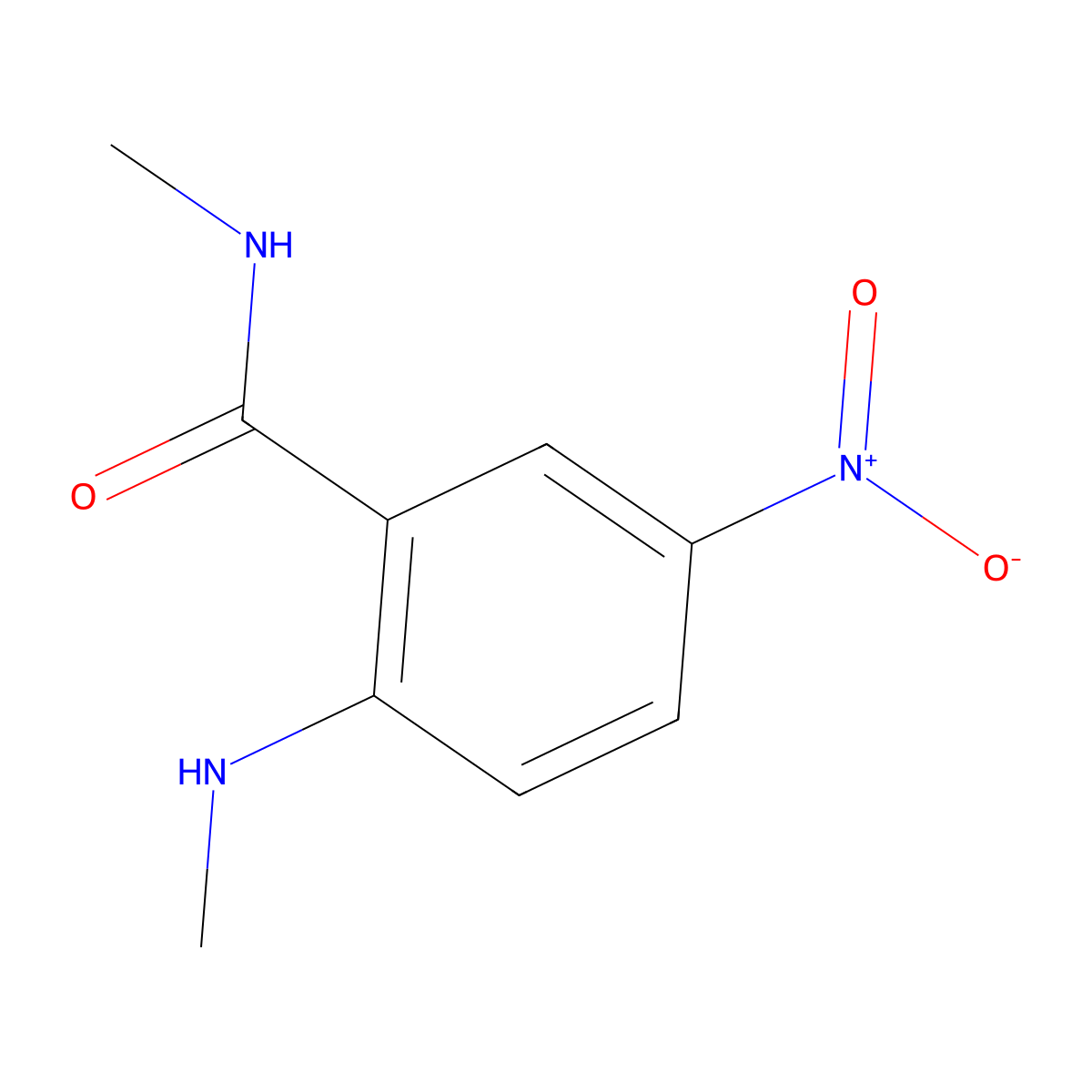 N-methyl-2-(methylamino)-5-nitrobenzamide molecular structure, CAS 130653-33-7