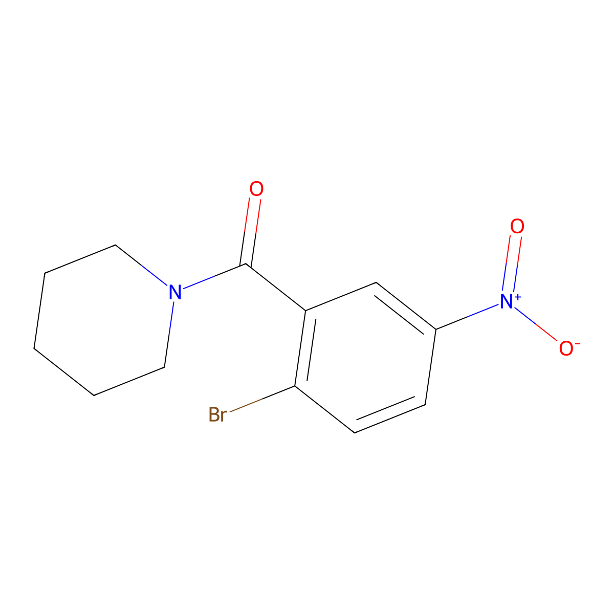 (2-Bromo-5-nitrophenyl)(piperidin-1-yl)methanone molecular structure, CAS 1306534-70-2